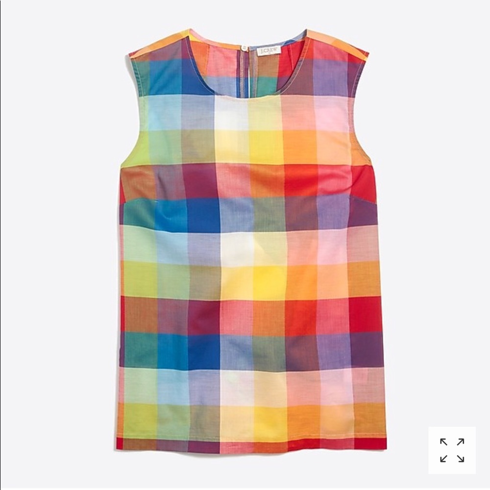 Jcrew factory Mixed Gingham Shell